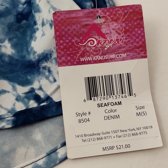 Kanu Surf Kids Boys Size Medium 5 Swim Shorts Trunks Blue White Tie Dyed Pockets - Picture 5 of 6